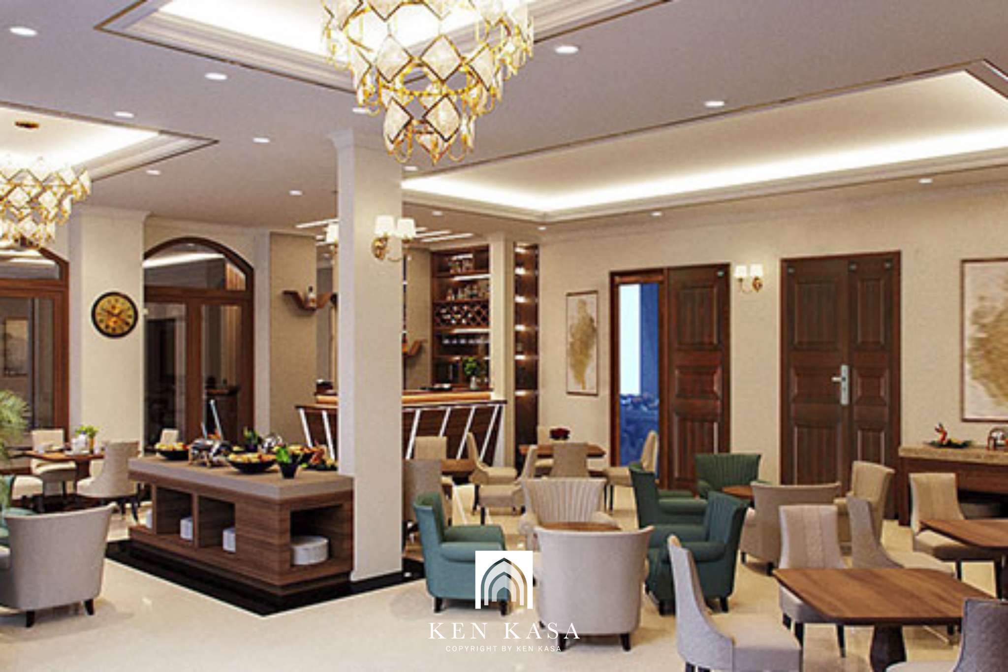 Nhà hàng nằm gần khu vực sảnh của khách sạn Halios Ha Long